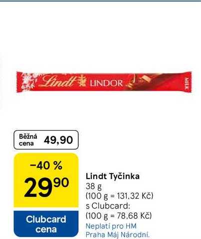 Lindt Tyčinka, 38 g