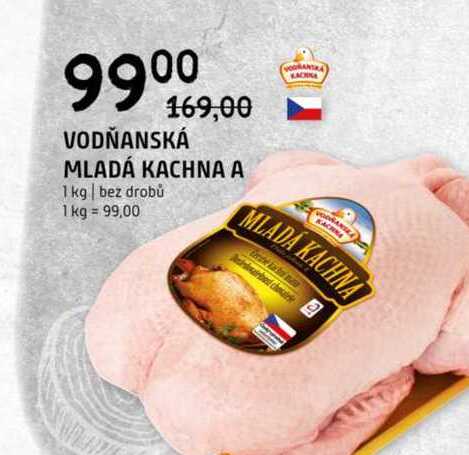 Vodňanská Kachna Mladá kachna bez drobů 1kg