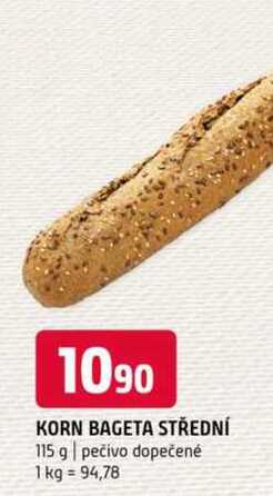 Korn bageta střední 115 g pečivo dopečené 