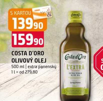 Costa d'oro olivový olej 500 ml extra panenský