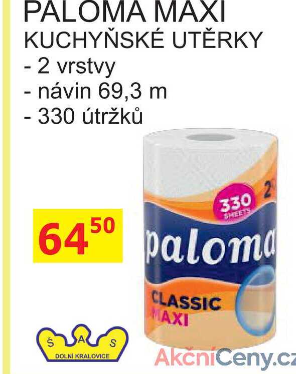 PALOMA MAXI KUCHYŇSKÉ UTĚRKY - 2 vrstvy 