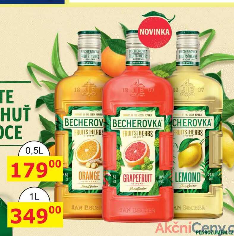 BECHEROVKA FRUITS HERBS LIQUEUR 1l v akci