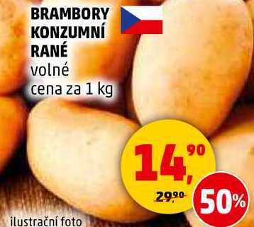BRAMBORY KONZUMNÍ RANÉ volné, 1 kg