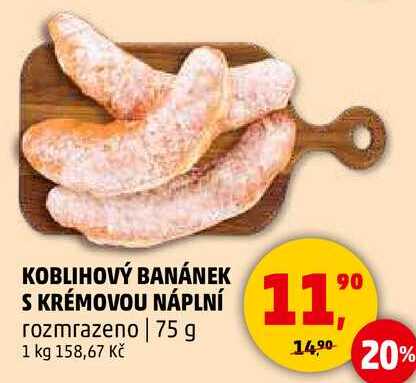 KOBLIHOVÝ BANÁNEK S KRÉMOVOU NÁPLNÍ rozmrazeno, 75 g 