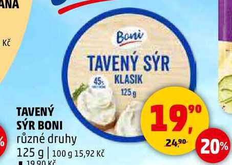 TAVENÝ SÝR BONI KLASIK, 125 g  