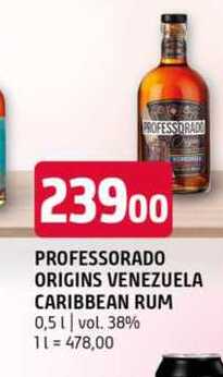 Professorado origins venezuela garibean rum 0,5l vol. 38%