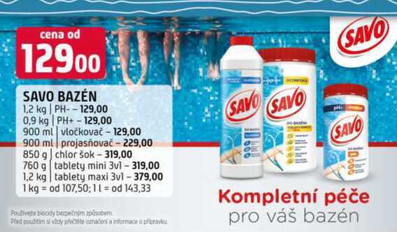 SAVO BAZÉN 1,2 kg vybrané druhy