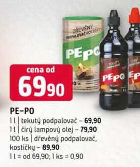 PE-PO tekutý podpalovač 1l čirý lampový olej 100 ks dřevěný podpalovač. kostičky 