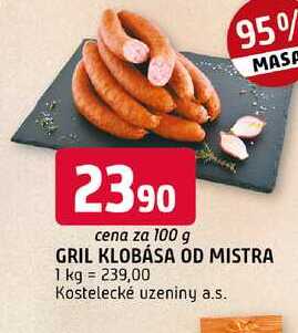 Gril klobása od mistra 100g