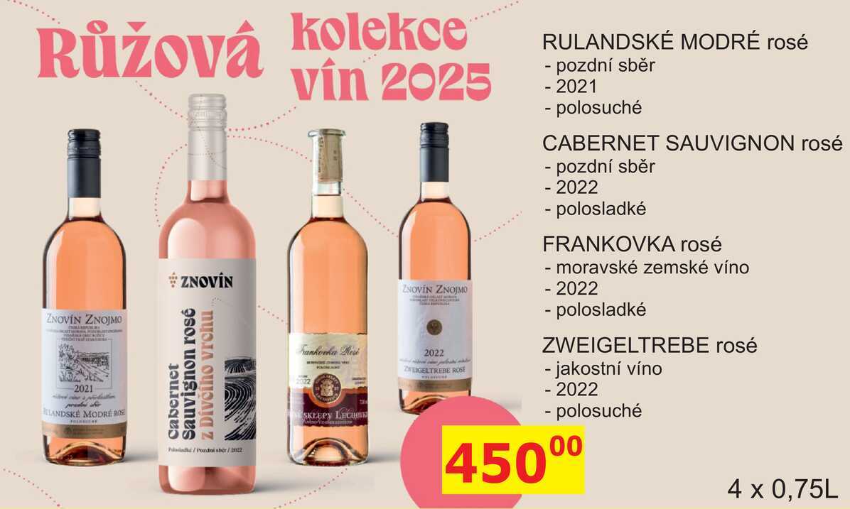Znovín Znojmo kolekce růžových vín 0,75l