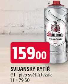 Svijanský rytíř Svijany 2l pivo světlý ležák 