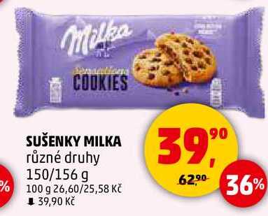 SUŠENKY MILKA různé druhy, 150/156 g 
