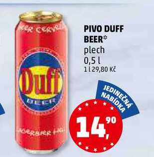 PIVO DUFF BEER plech, 0,5 l