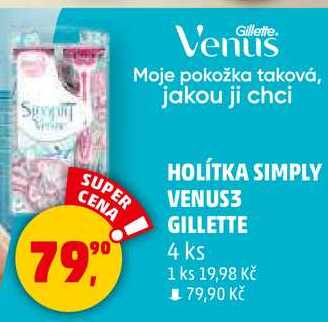 HOLÍTKA SIMPLY VENUS3 GILLETTE, 4 ks 
