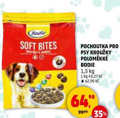 POCHOUTKA PRO PSY KROUŽKY POLOMĚKKÉ BODIE, 1,5 kg 