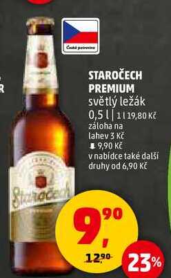 STAROČECH PREMIUM světlý ležák, 0,5 l