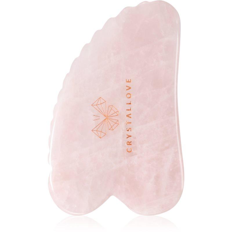 Crystallove Rose Quartz 3D Gua Sha masážní pomůcka 1 ks