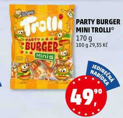 PARTY BURGER MINI TROLLI, 170 g 
