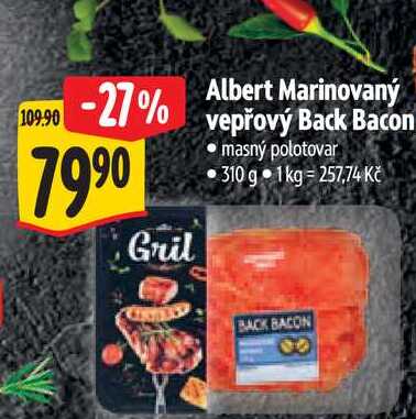  Albert Marinovaný vepřový Back Bacon  310 g