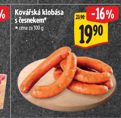  Kovářská klobása s česnekem 100 g