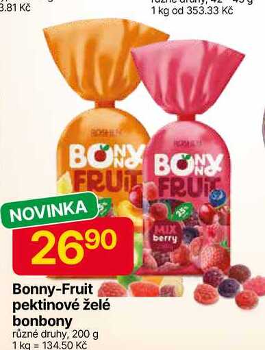 Bonny-Fruit pektinové želé bonbony různé druhy, 200 g 