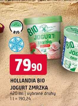 Hollandia Bio selský jogurt zmrzka 420ml
