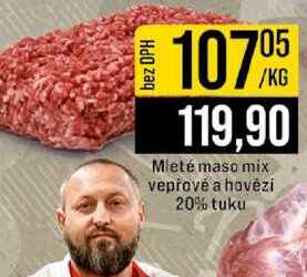 Mleté maso mix vepřové a hovězí 20% tuku 1kg