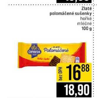 Zlaté polomáčené sušenky hořké mléčné 100 g