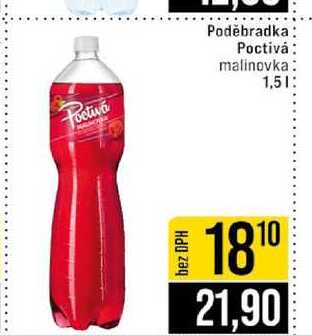 Poděbradka Poctivá malinovka 1,5l