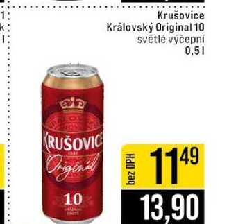 Krušovice Královský Original 10 světlé výčepní 0,5l