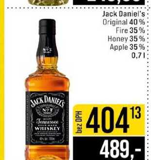Jack Daniel's Original 40% Fire 35% Honey 35% Apple 35% 0,7l