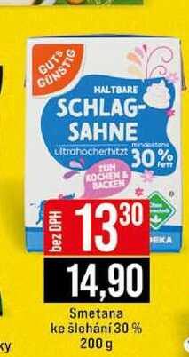 Smetana ke šlehání 30 % 200 g 