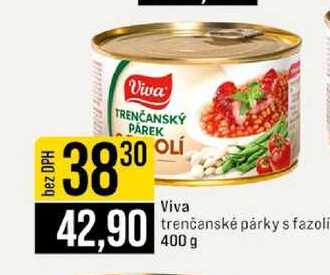 Viva trenčanské párky s fazoli 400 g