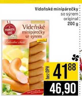 Vídeňské minipárečky se sýrem 200g