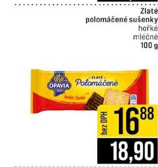 Zlaté polomáčené sušenky hořké mléčné 100 g 
