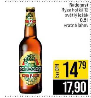 Radegast Ryze hořká 12 světlý ležák 0,5l