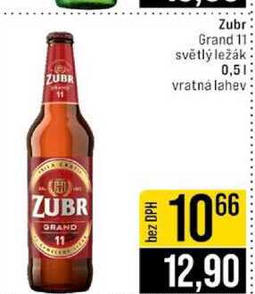 Zubr Grand 11 světlý ležák 0,5l