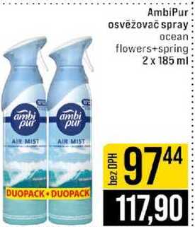 AmbiPur osvěžovač spray ocean flowers+spring 2 x 185 ml 