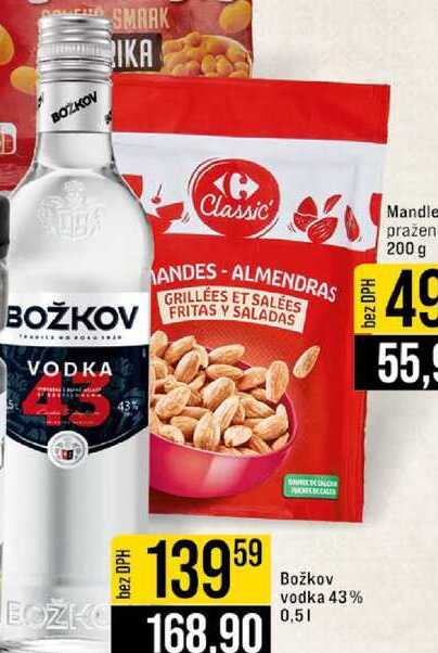 Božkov vodka 43% 0,5l