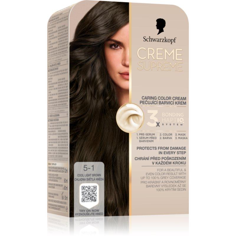 Schwarzkopf Creme Supreme permanentní barva na vlasy odstín 5-1 Cool Light Brown 60 ml