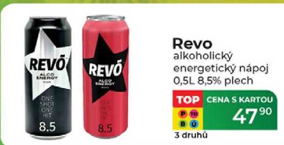 Revo alkoholický energetický nápoj 0,5L 8,5% plech 