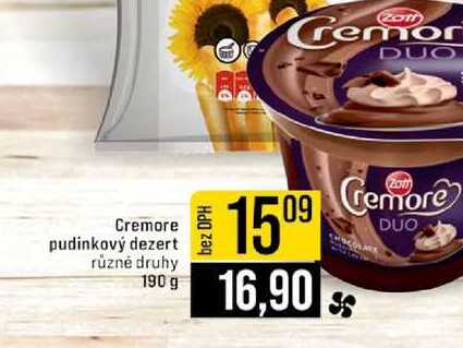 Cremore pudinkový dezert různé druhy 190 g 