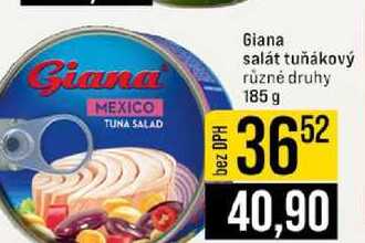 Giana salát tuňákový různé druhy 185 g 