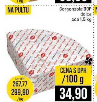Gorgonzola DOP dolce cca 1,5 kg 100g