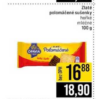 Zlaté polomáčené sušenky hořké mléčné 100 g 