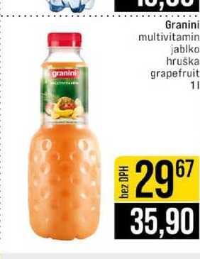 Granini multivitamin jablko hruška grapefruit 1l