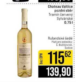 Chateau Valtice pozdní sběr Tramin červený Sylvánske 0,75l 