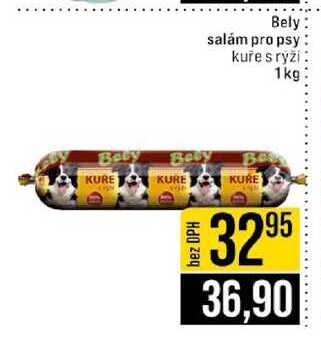 Bely salám pro psy kuře s ryži 1 kg