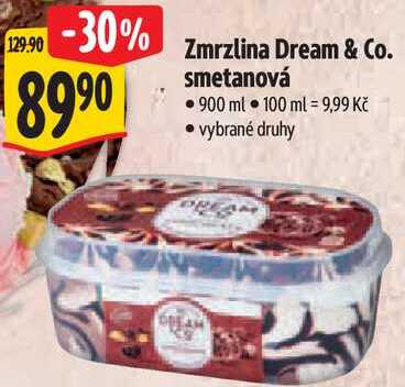 Zmrzlina Dream & Co. smetanová, 900 ml 