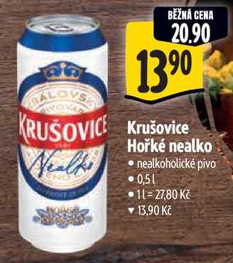 Krušovice Hořké nealko, 0,5 l